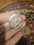 Pentagram Pendant  - Sterling Silver - Pentacle - Pagan - Witchcraft