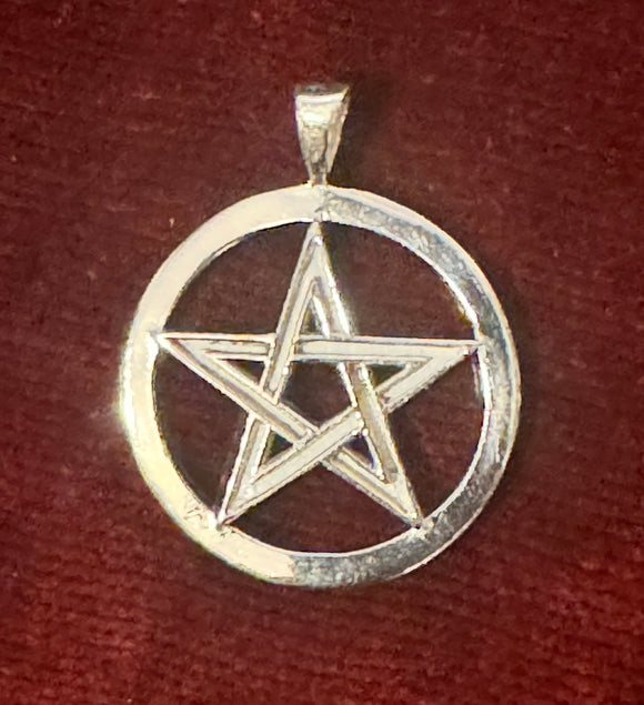 Pentagram Pendant  - Sterling Silver - Pentacle - Pagan - Witchcraft