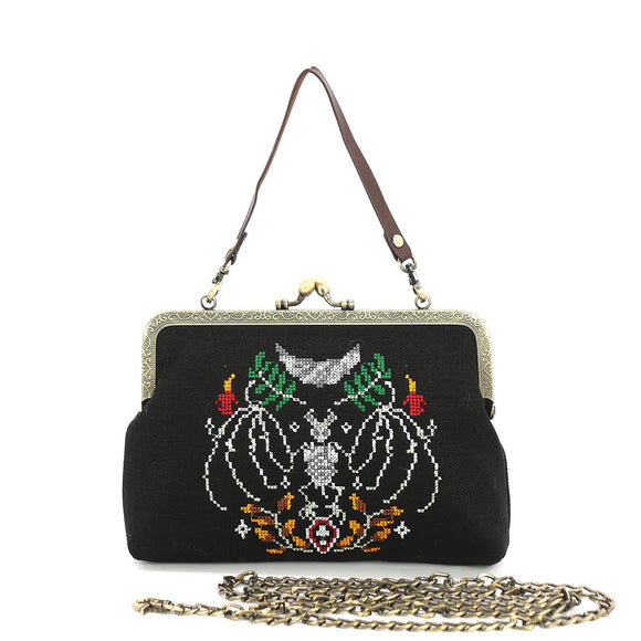 Skull Bat Vintage Kisslock Bag