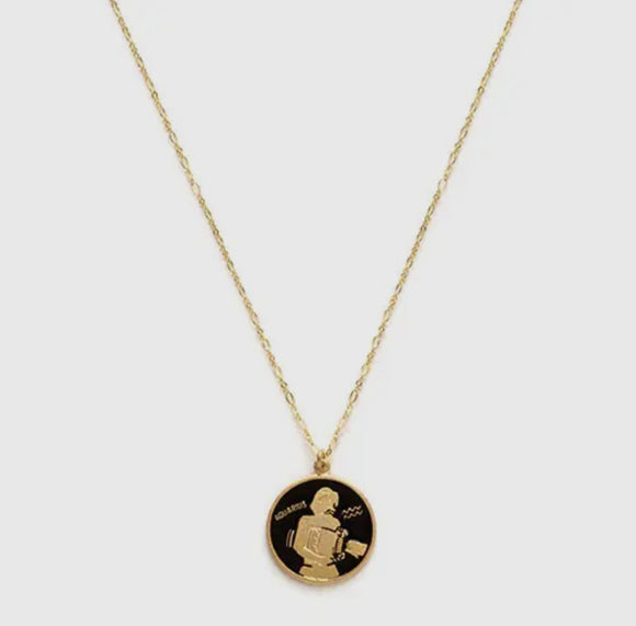 14k Gold Plated and Enamel Zodiac Necklaces