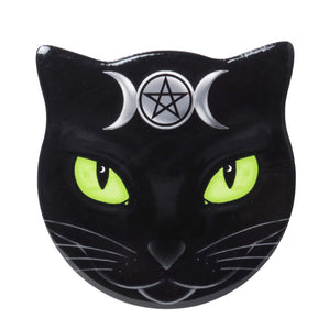 Gothic Triple Moon Black Cat Coaster