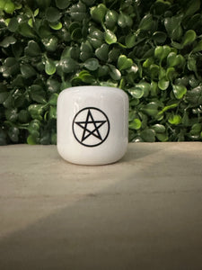 Pentagram Chime Candle Holder - White