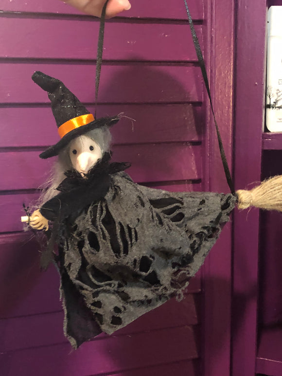 Flying on Halloween Witch - Witchy Ornament - Halloween Tree