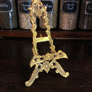 6” Brass Easel Stand (for Obsidian Scrying Mirror)