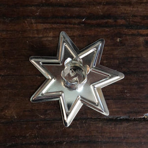 Star Chime Candle Holder - Silver - seven point star