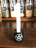 Pentagram Chime Candle Holder - Black