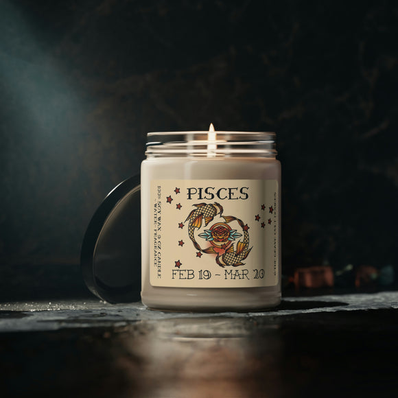 PISCES Zodiac Scented Soy Candle, 9oz