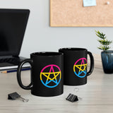 Pansexual Witchcraft - Pride Flag Pentagram - 11oz Black Mug