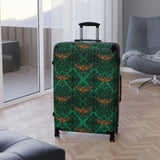 Death's Head Moth Emerald Damask Suitcase