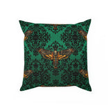 Death's Head Moth - Emerald Damask - Cushion / Pillow