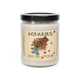 AQUARIUS Zodiac Scented Soy Candle, 9oz