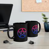 Bisexual Witchcraft - Pride Flag Pentagram - 11oz Black Mug
