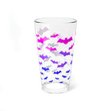 Batty Bisexual Pride Pint Glass - 16oz - Bi Goth Bats Tumbler - LGBTQ