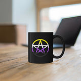 NB Witchcraft - Pride Flag Pentagram - 11oz Black Mug