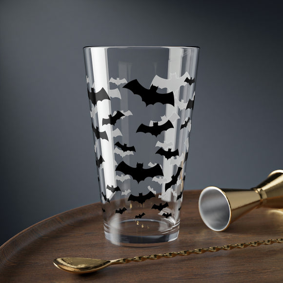 Gone Batty Pint Glass - 16oz - Spooky Bats Goth Glass Tumbler