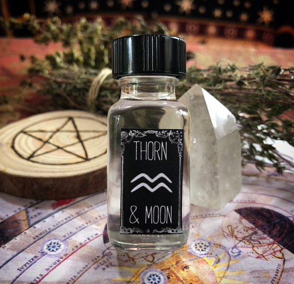 Thorn & Moon Zodiac Oil - Aquarius - Pure Essential Oils- Violet, Myrrh, and Sage