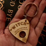 Thorn & Moon Ouija Board Wooden Planchette Keychain - CUSTOM - engraved with your name