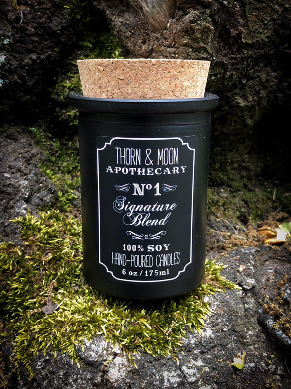 Thorn & Moon Apothecary Candle - No. 1 - Signature Blend - 100% Soy - Scented Candle - Essential Oil and Fragrance Oil blend, Sacred Resin