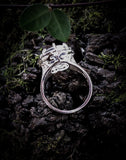 The White Witch Filigree Ring - Quartz Crystal - Pentagram - Sterling Silver - Pagan