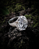 The White Witch Filigree Ring - Quartz Crystal - Pentagram - Sterling Silver - Pagan