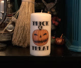 Thorn & Moon Candle - Trick or Treat - Jack o' Lantern - Halloween - Decorative 6" Pillar