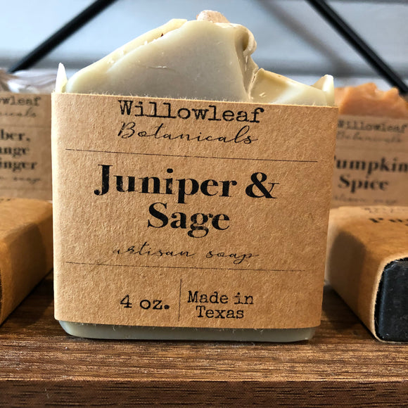 Juniper & Sage Artisan Soap - Willowleaf Botanicals - 4 oz bar
