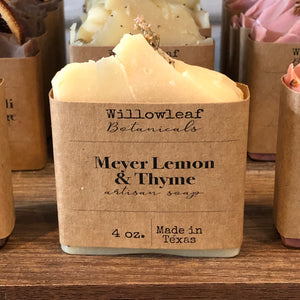 Meyer Lemon & Thyme Artisan Soap - Willowleaf Botanicals - 4 oz bar