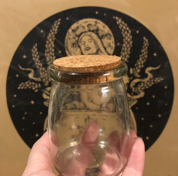 Spell Jar - 7 oz - cork lid - empty bottle