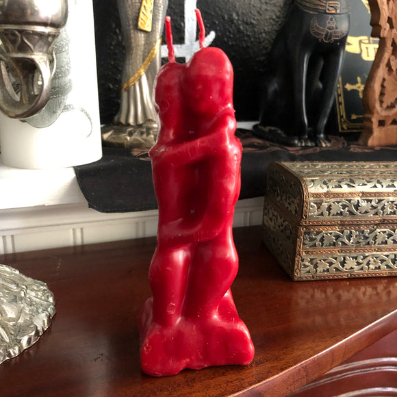 Lovers Candle - Red Wax - 5.75” - Double candle - Attraction