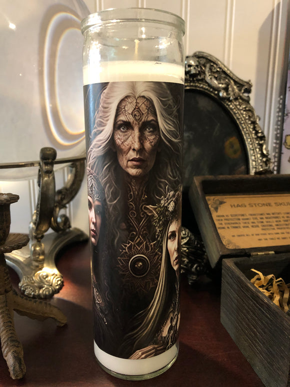 Triple Goddess (Maiden, Mother, Crone) Devotional Candle