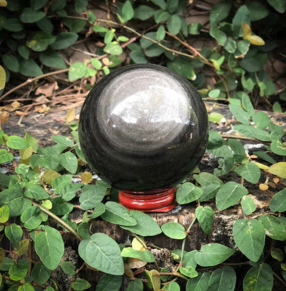 Silver Sheen Obsidian Crystal Sphere