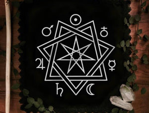 Thorn & Moon Altar Cloth - Planetary - Septagram - Heptagram - 7-Pointed-Star