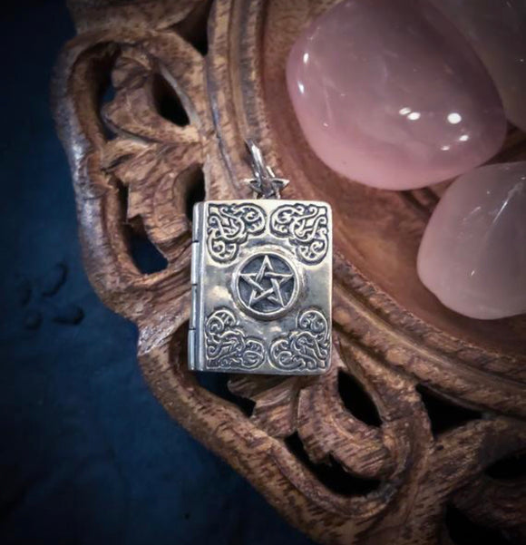 Book of Spells Pentagram Pendant - Sterling Silver - Poison - Locket