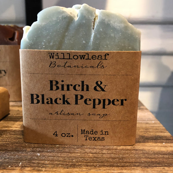 Birch & Black Pepper Artisan Soap - Willowleaf Botanicals - 4 oz bar