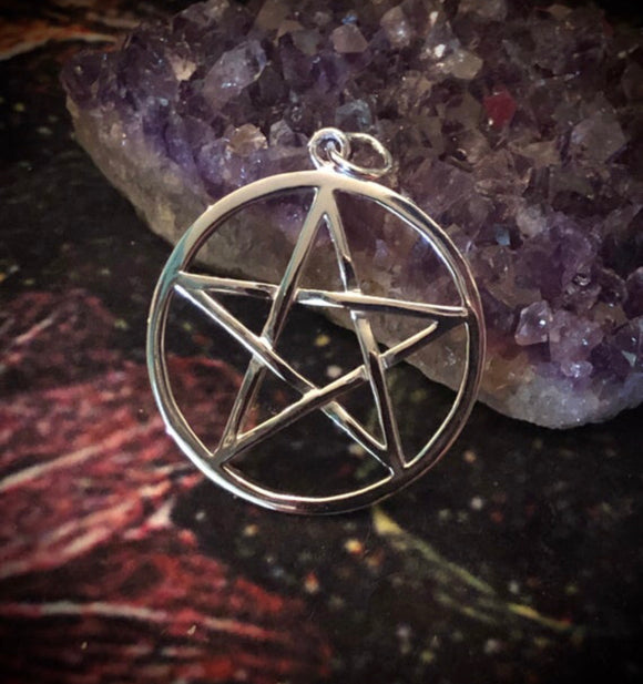 The Witches’ Pentagram Pendant - Large - Sterling Silver - Pagan - Witchcraft