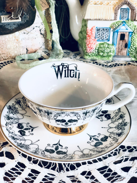 WITCH - Fine China Curiosity Teacup & Saucer Set