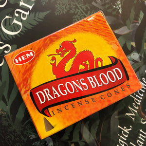 HEM Dragonsblood Cone Incense (10-pack)