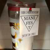 MANIFEST Intention Candle - Moon Phases - White Candle