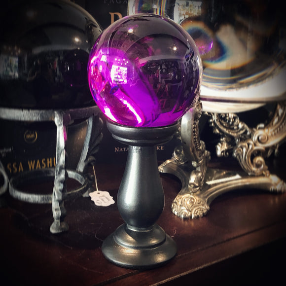 Purple 80mm Crystal Gazing Ball and Black Stand