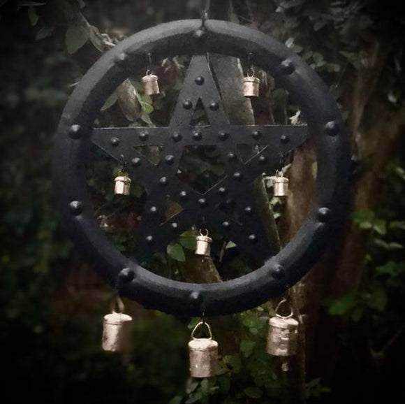 Pentagram Windchime - Bells - Altar - Witch Decor