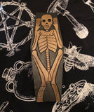 Skeleton Carved Coffin - Large Wooden Skull Box