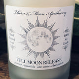 Thorn & Moon FULL MOON RELEASE Candle - Jasmine, Artemisia, Star Anise, Clear Quartz - 100% Soy - Scented Candle - Essential Oil and Fragrance Oil blend