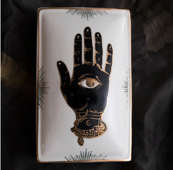 Snake Charmer Hand -  Ceramic Box - Porcelain - Tarot - Altar - Jewelry Dish