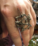 The Pentagram Ring - Sterling Silver - Adjustable
