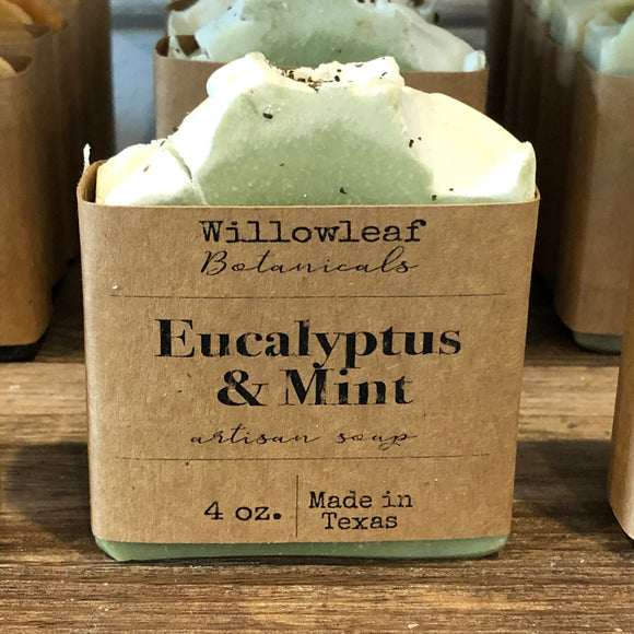 Eucalyptus & Mint Artisan Soap - Willowleaf Botanicals - 4 oz bar