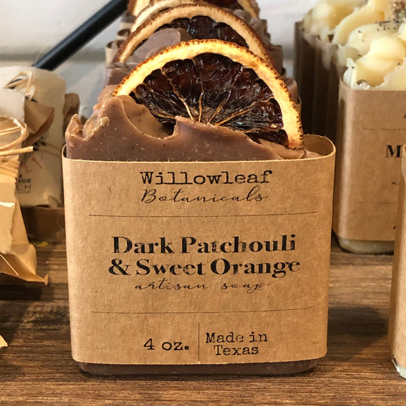 Dark Patchouli & Sweet Orange Artisan Soap - Willowleaf Botanicals - 4 oz bar