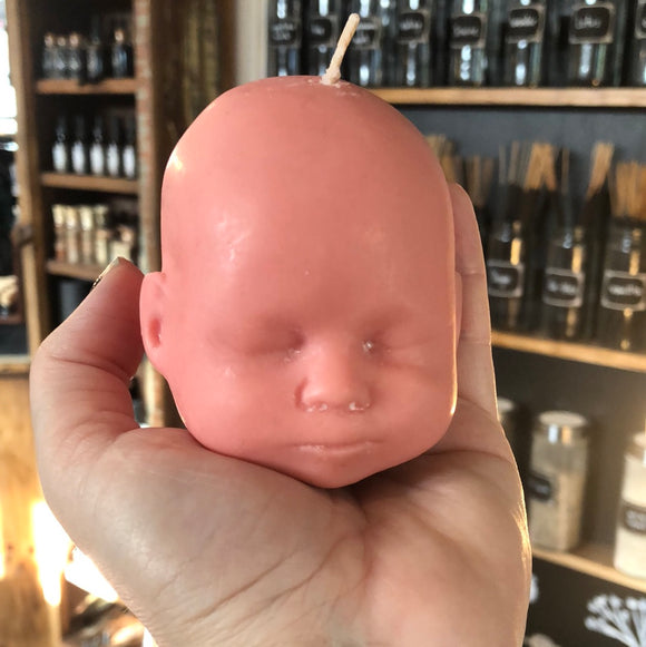 Baby Doll Head Candle - Soy Wax - Vanilla Scent