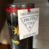 PROTECTION Intention Candle - Sword & Snake - Black Candle