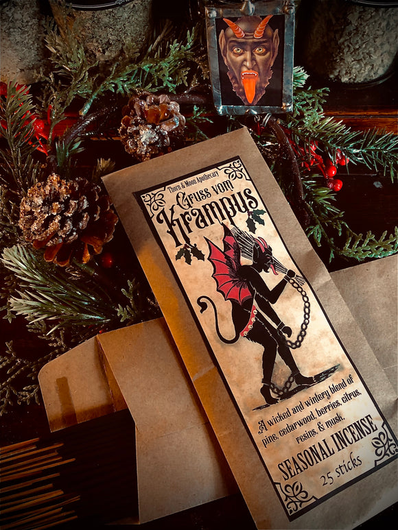 Gruss vom Krampus Seasonal Incense Sticks - Pack of 25 - Fir, cedarwood, citrus, berries, resins