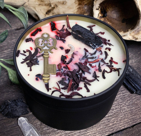 Hecate Candle - Herb & Crystal Infused